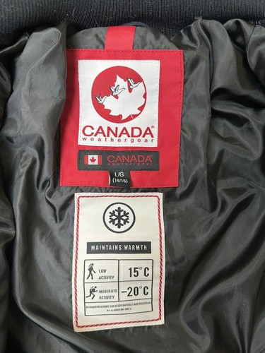 Canada Weather Gear Girls Double Full-Zip Black Puffer Jacket Sz Large 14/16 - Picture 5 of 6