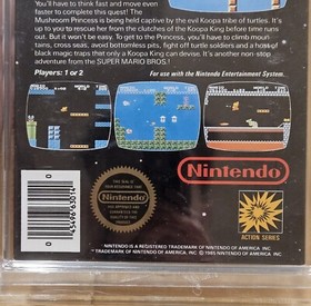 Super Mario Bros. GLOSS STICKER Seal 2nd Prod. Hangtab NES WATA 8.5 CIB 1985 