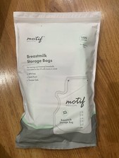 2 Packs Motif Medical Breast Milk Storage Bags 6oz Single Use 100 ct/bag- NEW