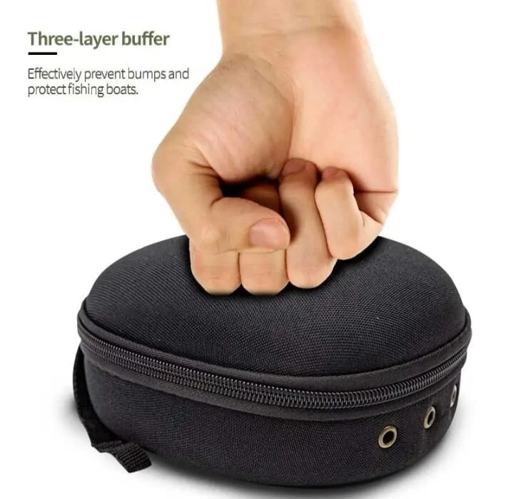 Fishing Reel Tasche Schutzhülle EVA Outdoor Tackle Bag Lagerung Case schwarz - Bild 4 von 4