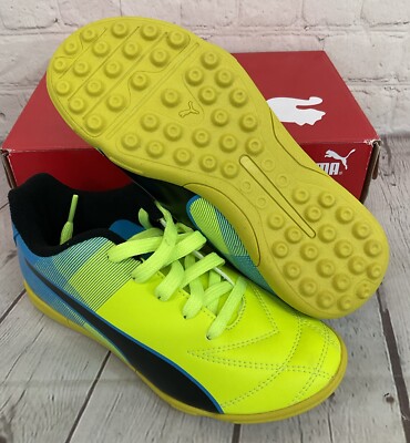 Puma 103475 04 Adreno II TT JR Youth Soccer Cleats Yellow Blue