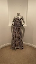 BCBGMAXAZRIA Halter Silk Printed Maxi Dress Size 10