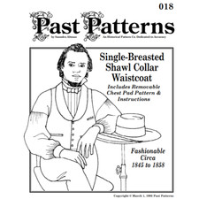 Past Patterns 0018 Gentleman's 1840s-1860s Formal Summer Waistcoat Pattern 40-46