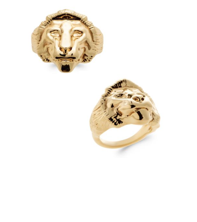 Chevalière Homme Symbole LION En Plaqué or 18 CARATS 750/1000 T58