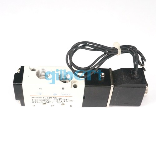 4V110-06 12V/24V/110V/220V 1/8" BSPT 2 Positions 5 Ways Pneumatic Solenoid Valve - Picture 3 of 10