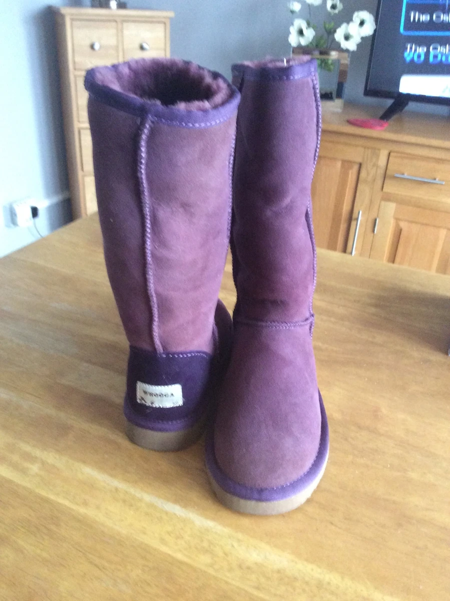Whooga Sheepskin Purple Boots EU 35 UK 2 3 Brand New eBay