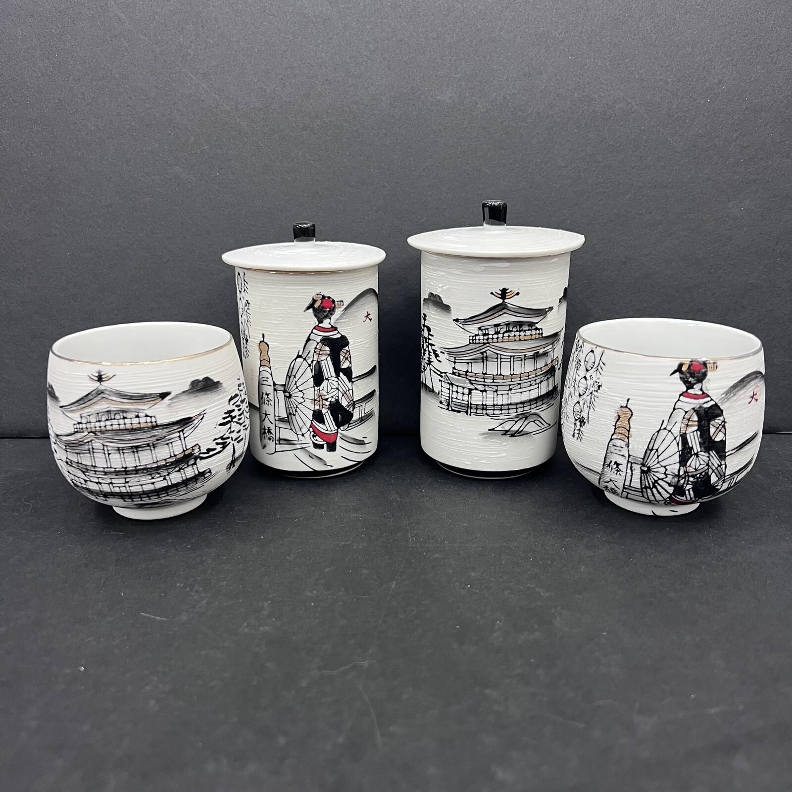 Japanese Tea Set Kinkakuji Temple 4 Piece Set