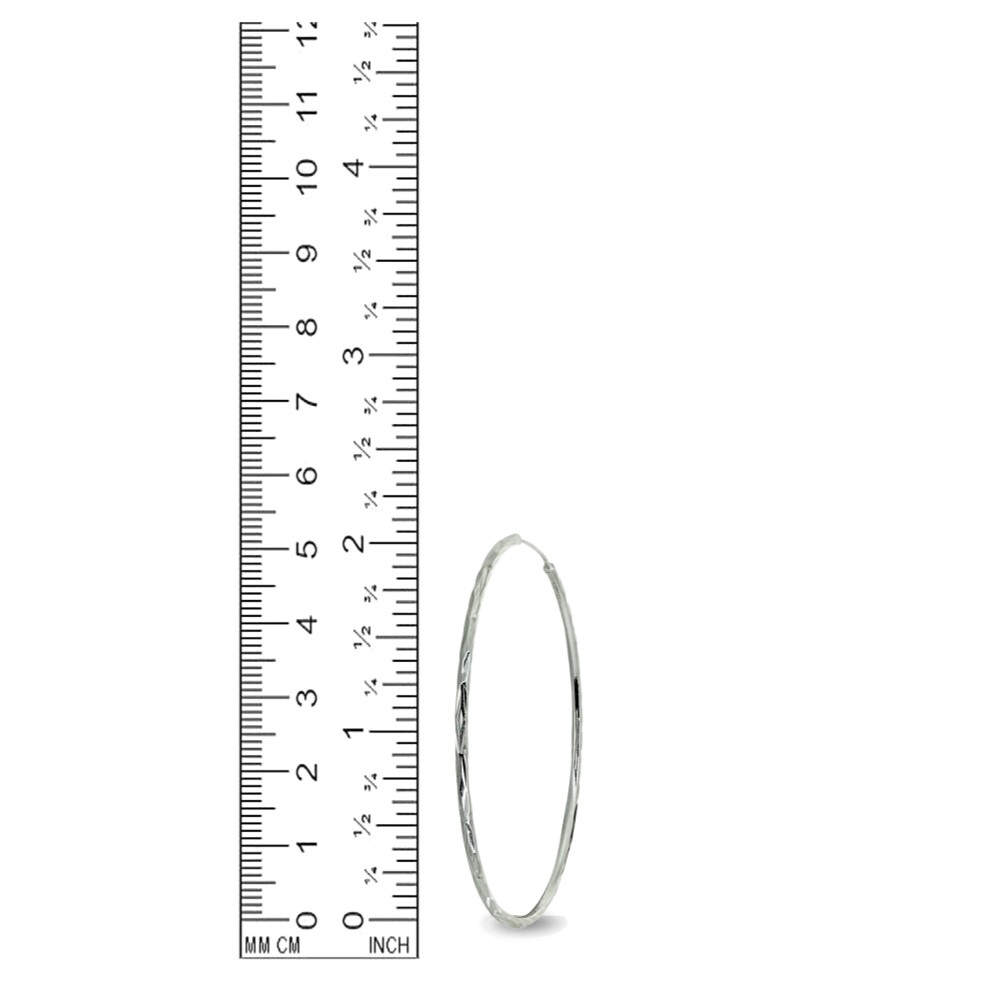 Boucles D'oreilles Créoles 4x50mm - Diamant Poli Plaqué Or - Argent 925 - Silverspeck