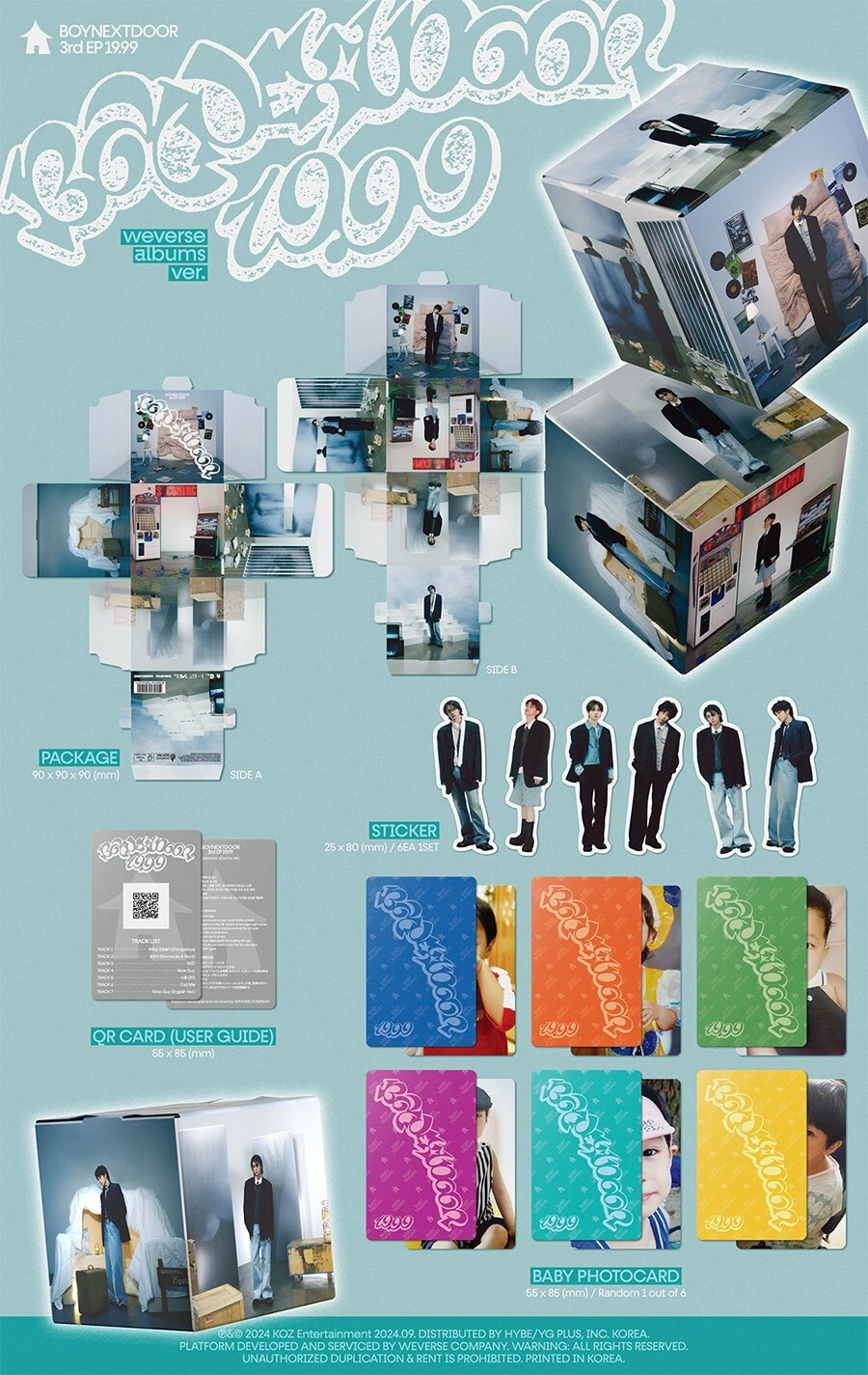 BOYNEXTDOOR [19.99] 3rd EP Album WEVERSE Ver./ QR Card+6
