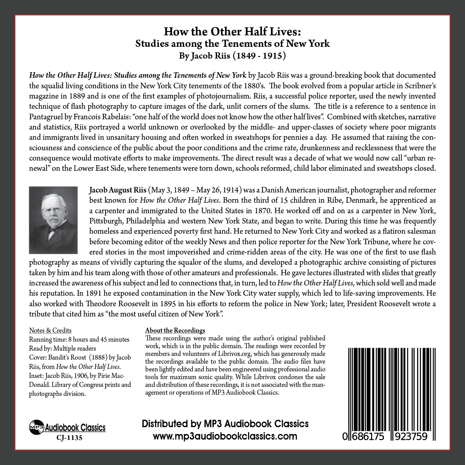 How the Other Half Lives - Unabridged MP3 CD Audiobook in CD jacket