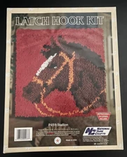 New Latch Hook Kit "Stallion" 12" x 12" National Yarn Craft