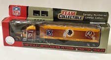 NFL Washington Redskins FLEER 1:80 Scale Peterbilt Tractor Trailer Boxed NIB
