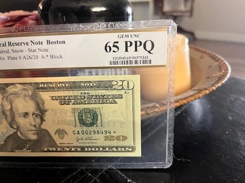 2004A $20 Federal Reserve Note PCGS 65 PPQ ( Boston A*) Fr 2091-A* - Picture 2 of 3