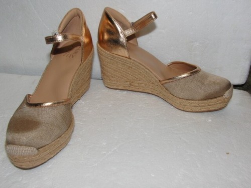 Naturalizer Bianca Keilabsatz Schuhe Gold Leder Obermaterial & Stoff geschlossen Top 8,5 NEU - Bild 13 von 17