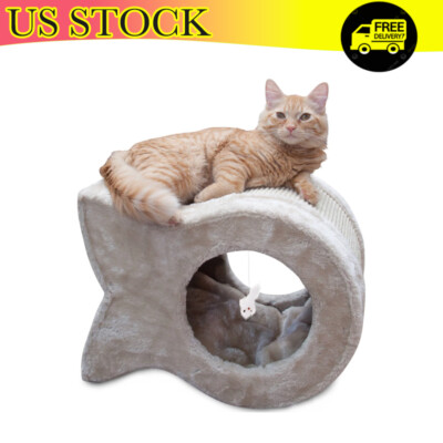 Cat Scratcher Plush Fish Shape Washable Wide Surface Indoor