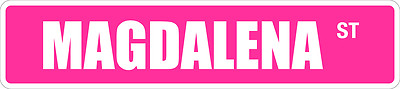 *Aluminum* Magdalena 4'' x 18'' Metal Novelty Street Sign  SS 2446