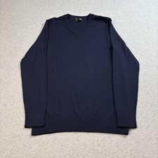 Express Sweater Men S Blue Merino Wool Academia Heritage Capsule Minimalist