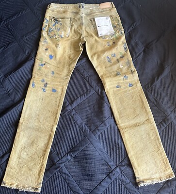 PURPLE BRAND JEANS P001 SLIM FIT LOW RISE SKINNY LEG KHAKI