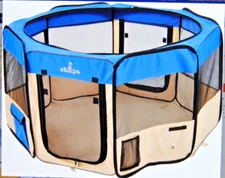 Zampa Pet Playpen Foldable Portable Soft-Sided Small Animal 29"x29"x15"  M5241