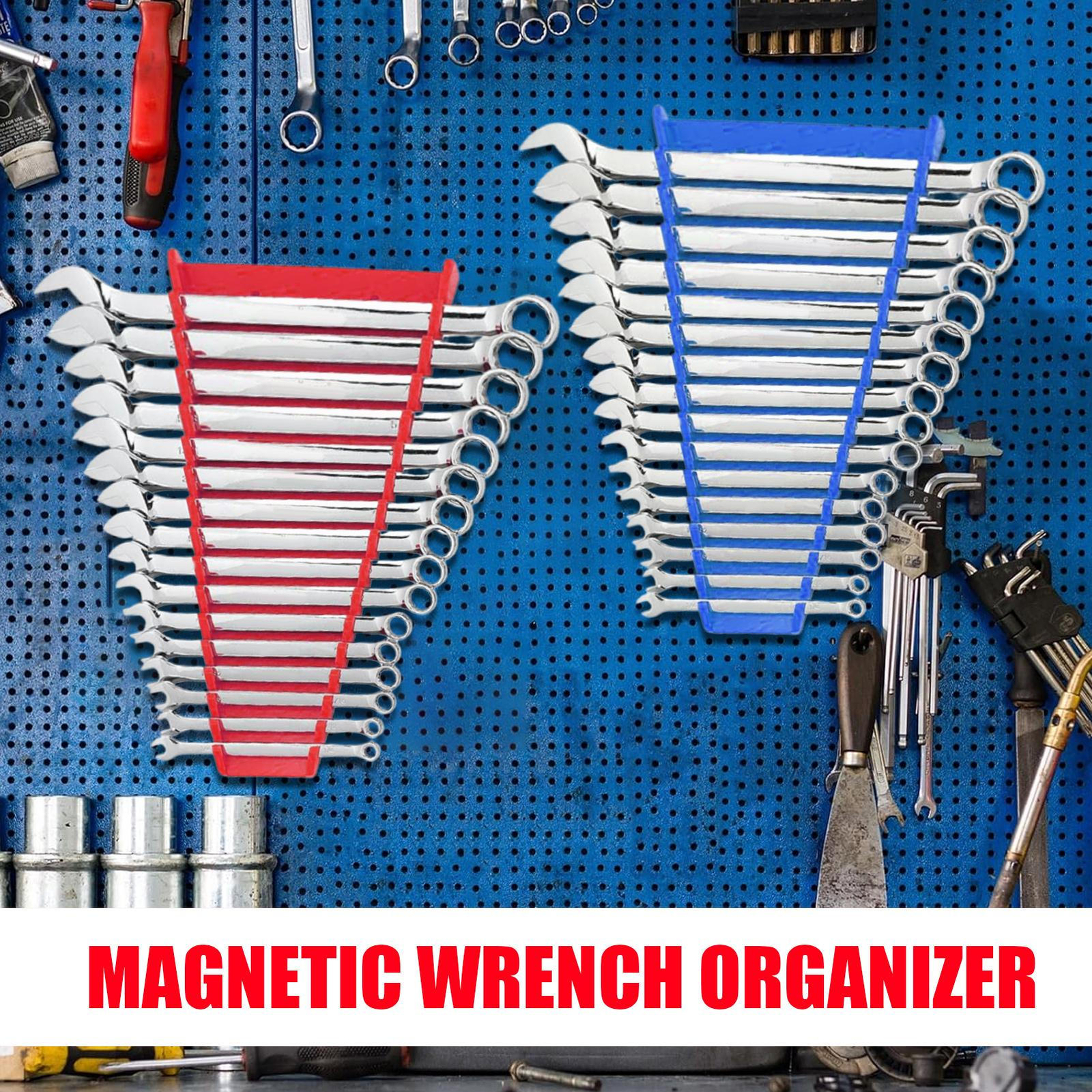 Wall-Mounted Wrench Organizer for Open-End Wrenches, New Arrival, 2X Storage Efficiency