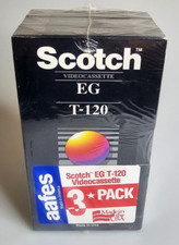 3 New  Sealed Scotch EG T-120 Blank VHS Video Cassette Tapes VCR T120