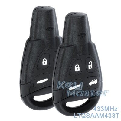 2x for Saab 9-3 93 9-5 95 2003-2011 Car Remote Key Fob Transmitter LTQSAAM433TX