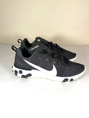 Size 10.5 - Mens Nike React Element 55 Black White Sneakers 