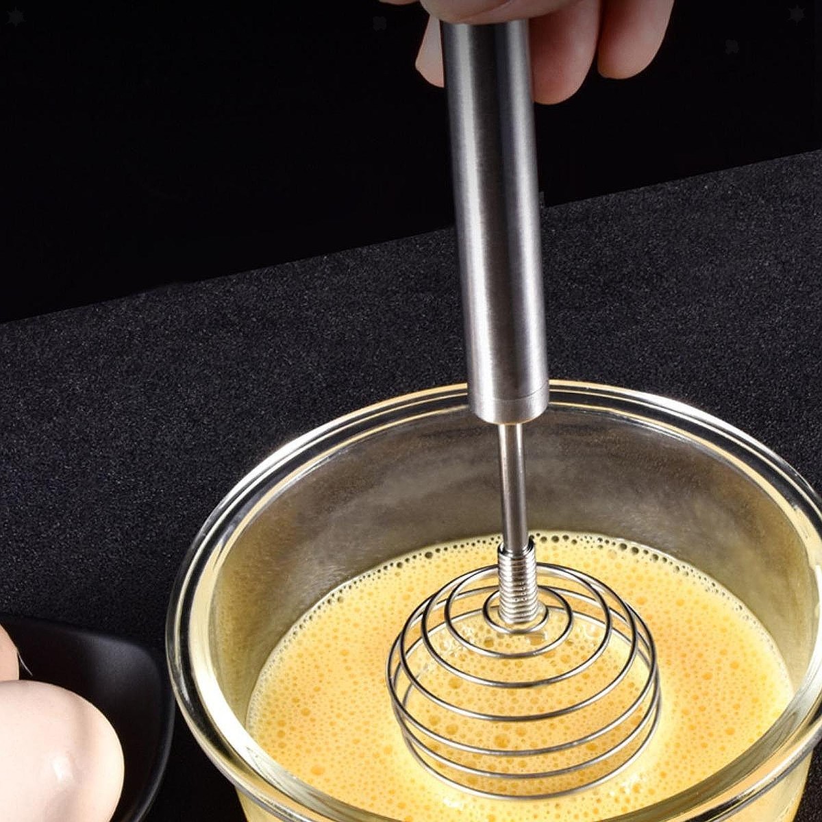 Frusta Manuale A Manovella Per Cucina - Miscelatore 1200ml Per Uova, Panna E Impasti, Con Base Antiscivolo