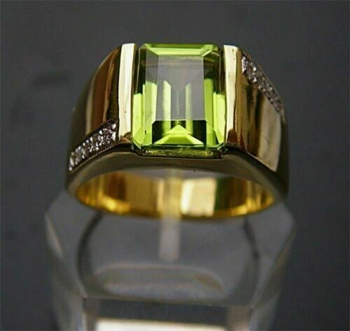 Men's peridot gold ring sale