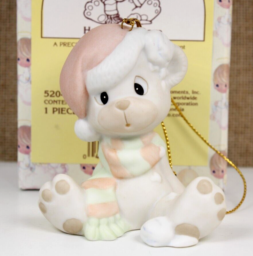 PRECIOUS MOMENTS HAPPY HOLI-DAZE PORCELAIN CHRISTMAS ORNAMENT  VINTAGE 1998