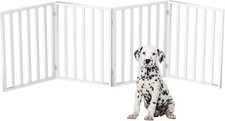 Pet Gate - 4-Panel Indoor Foldable Dog Fence for Stairs, 4 Panel, White