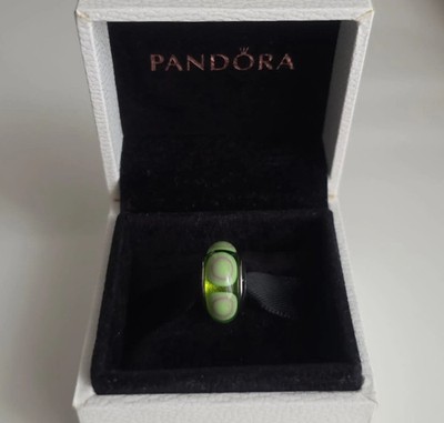 Original PANDORA grüner Punkt Murano Charm, retired, 790913 NEU S925 ALE
