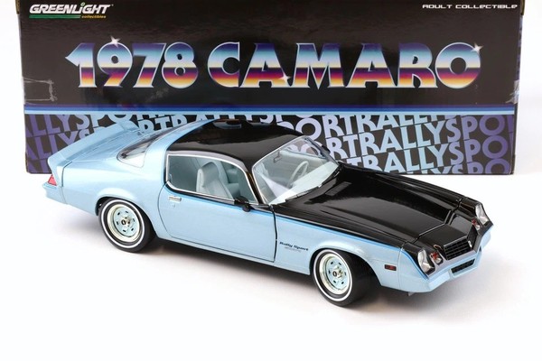 Chevrolet Camaro Rally Sport Coupe Blue Metallic 1978 1/18 Greenlight 13664-image