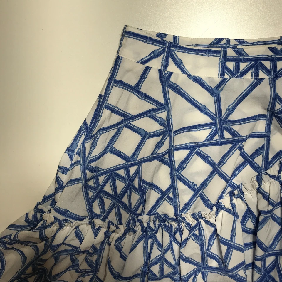 Falda envolvente de celosía de bambú con volantes azul blanco talla 4 Vineyard Vines para mujer Foto 3 de 4