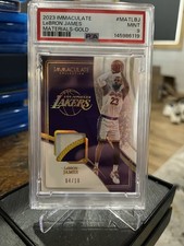 Panini Immaculate LeBron James Materials Gold Serial /10 Lakers PSA 9 2023-24