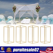 4Pcs Metal Flower Stand Party Wedding Centerpiece Column Holder Rack Decor