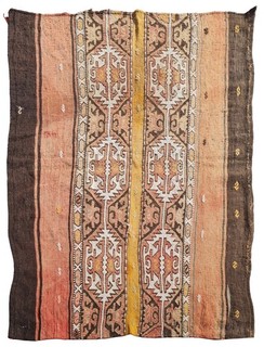 Rare Hand Knotted Vintage Flat Weave Kilim Kilm Wool Area Rug 4.0 x 2.4 Ft