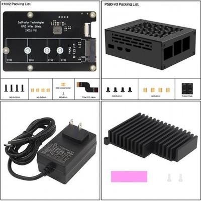 X1002 PCIe to M.2 NVMe SSD Expansion Board + P580 Case + H509 Passive Heatsink