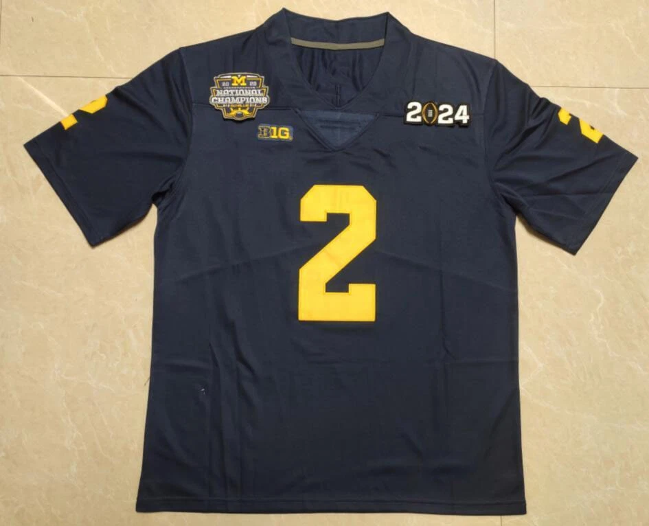 Camiseta deportiva juvenil/adulta de los Michigan Wolverines #2 Blake Corum #9 JJ McCarthy cosida personalizada Foto 2 de 4