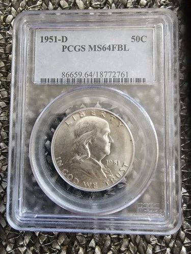 1951 D 50C Franklin Half Dollar-PCGS MS64 FBL Blue Label