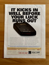 1996 Print Ad Escort Passport 4600 Radar Detector