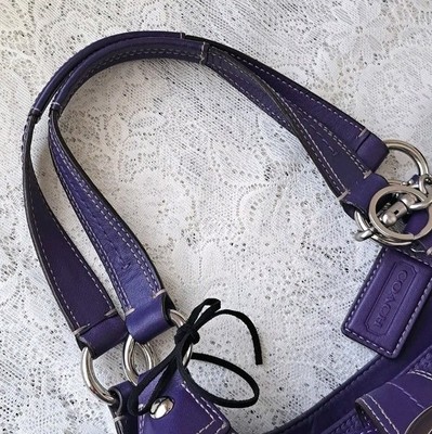 バッグ coach y2k soho bag purple shoulder hobo Coach Y2k Lynn Soho Hobo Shoulder Bag Purple Leather w