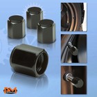 4 Pcs Brass High Strength Tires Stem Caps Hex Circle Black Wheel Air Valve Cover