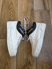 CHANEL MID TOP LEATHER TRAINERS SIZE 36 EU, 5.5 US, 3 UK