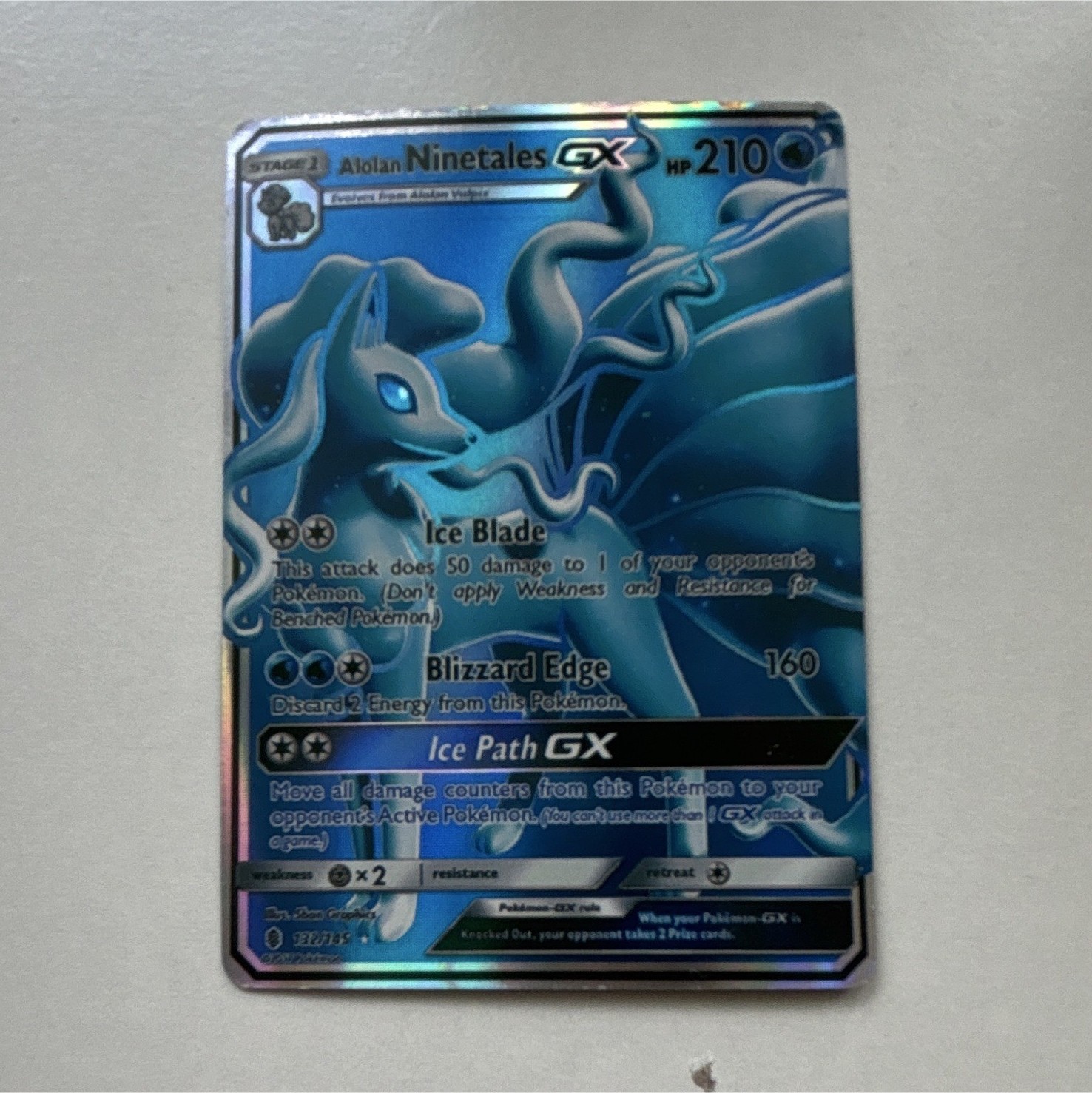 Alolan Ninetales GX 132/145 SM Guardians Rising Ultra Rare Holo ENG