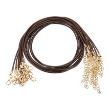 10pcs Waxed Necklace Cord Bulk, 18" 1.5mm Necklace Ropes Brown