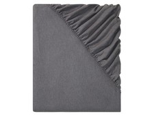LIVARNO home Feinbiber-Spannbettlaken, 180-200 x 200 cm (dunkelgrau) - B-Ware