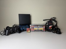 PS2 Slim Console Bundle with Controller With 6 Games  Memory Card  Cords