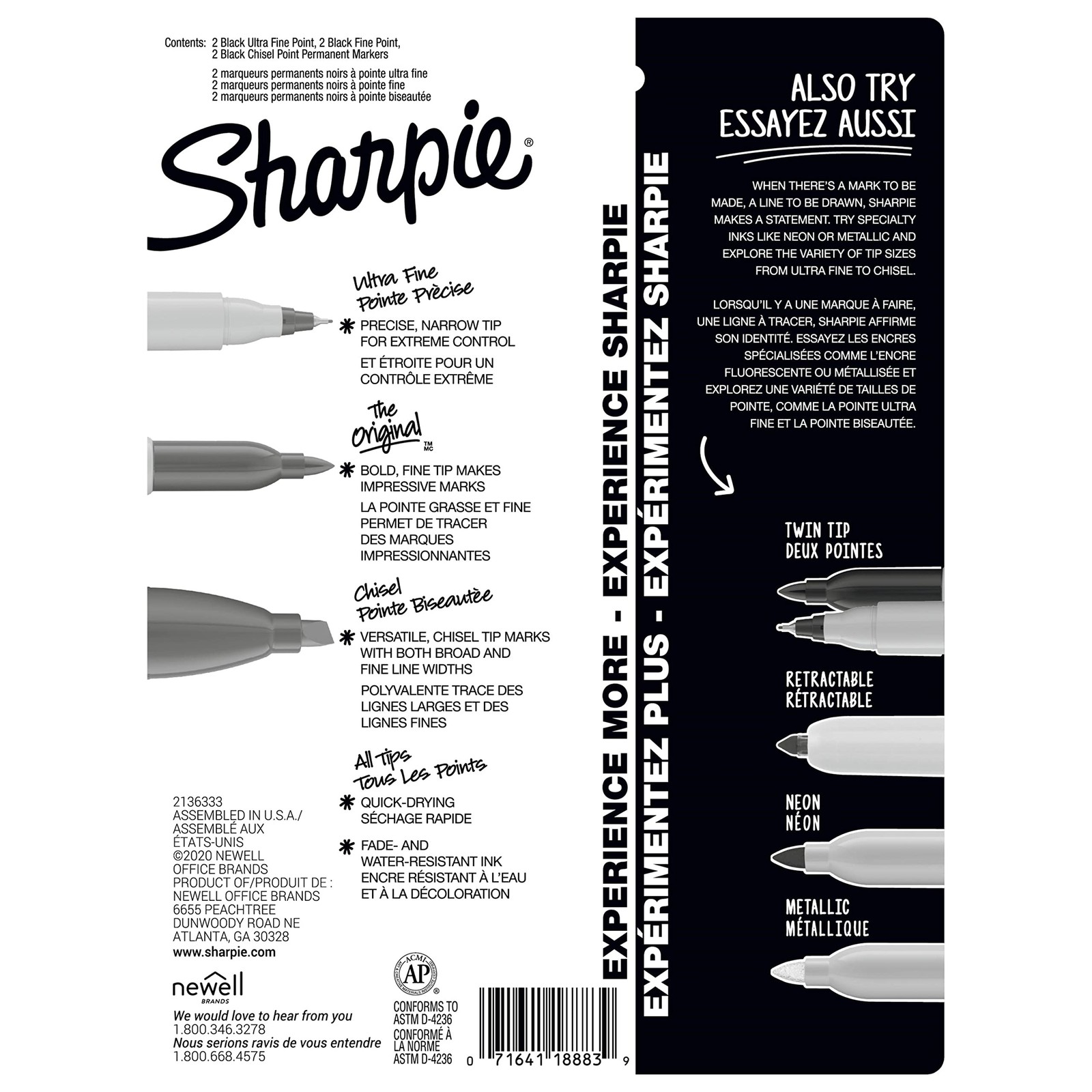 Permanent Markers Variety Pack Chisel Fine Ultra High Quality