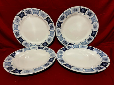 Sakura Winter Frost Snowflakes Stoneware Dinner Plates 10 3/4'' (Set Of 4)